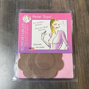 Supportables Petal Tops‎ 3 Pair Fashion Modesty Disposable Nipple Covers Nude